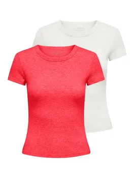 Рубашка ONLY ONLEASY, цвет Coral/White