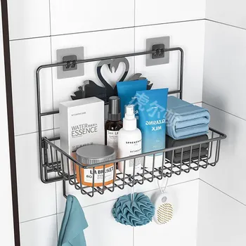 Белые настенные полки для ванной комнаты без сверления, шампунь, мыло, подставка для душа, кухонная полка для хранения, органайзер для ванной комнаты