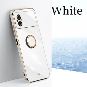 Противоударный силиконовый чехол с кольцом-держателем для Xiaomi POCO M5 Poco M4 5G, чехол для телефона зелёный