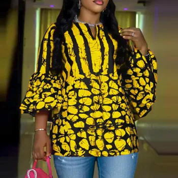 VONDA Women Summer 3/4 Sleeve Floral Print Casual Loose Blouse M темно-розовый