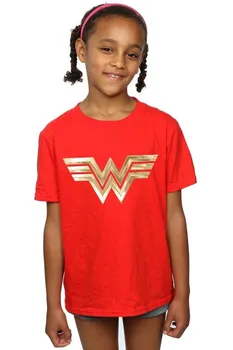 Хлопковая футболка с золотой эмблемой Wonder Woman 84 DC Comics, красный