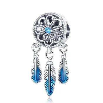 Серебро 925 синяя серия бусины подходятНовый браслет Diy оригинальный дизайн Звезда Луна Галактика Подвески для изготовления ювелирных изделий