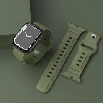 Силиконовый спортивный ремешок для Apple Watch Ultra 49 мм 8 7 45 мм 41 мм резиновый дышащий ремешок для IWatch Series 7 3 4 5 6 Se 40 мм 44 мм 42 мм 38 мм 38mm 40mm 41mm серый