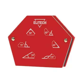 Угольник магнитный Elitech 30/45/60/75/90/135°, 23кг усилие 0606.017600