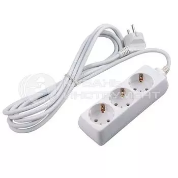 Удлинитель Energolux PS 3-5 3 розетки,5 м.провод сечение-0,75 кв.мм без заземления