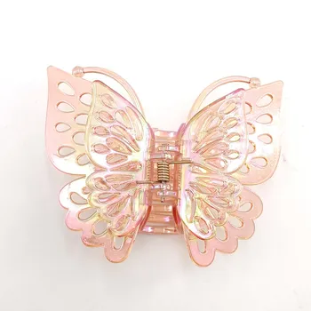 Large Double-layer Colorful Butterfly Claw Clips for Women Geometric Hair Claw Back Head Grab Clips Barrettes Hair Accessories