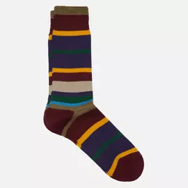 Носки Anonymous Ism Multi Stripes Crew, цвет бордовый, размер 44-46 EU