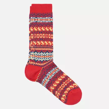 Носки Anonymous Ism Old Pattern Jacquard Crew, цвет красный, размер 41-44 EU