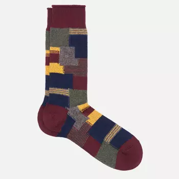 Носки Anonymous Ism Patchwork Crew, цвет бордовый, размер 41-44 EU
