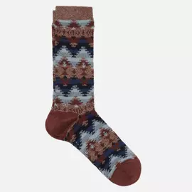 Носки Anonymous Ism Wigwam Jacquard Crew, цвет коричневый, размер 44-46 EU