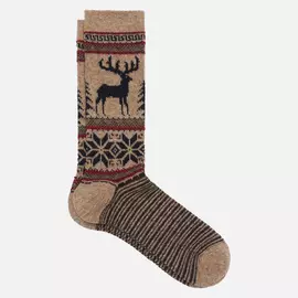 Носки Anonymous Ism Wool Deer Snow Jacquard Crew, цвет бежевый, размер 41-44 EU