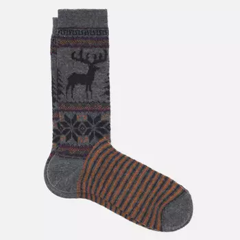 Носки Anonymous Ism Wool Deer Snow Jacquard Crew, цвет серый, размер 41-44 EU