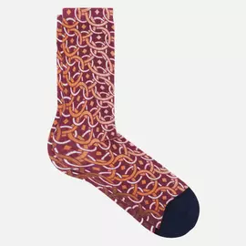 Носки Burlington Foulard Print, цвет бордовый, размер 36-41 EU
