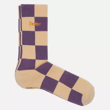 Носки Butter Goods Checkered, цвет фиолетовый, размер 40-46 EU
