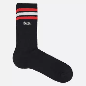 Носки Butter Goods Stripe Embroidered Logo, цвет чёрный, размер 40-46 EU