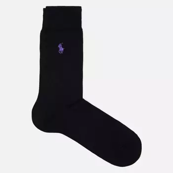 Носки Polo Ralph Lauren Mercerized Cotton Flat Knit, цвет чёрный, размер 39-42 EU