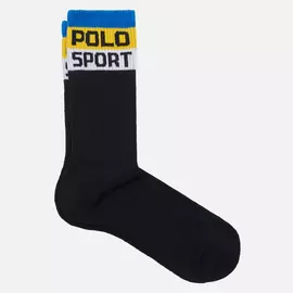 Носки Polo Ralph Lauren Polo Sport Striped Crew Single, цвет чёрный, размер 35-40 EU