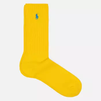 Носки Polo Ralph Lauren Stretch Cotton Blend Crew Single, цвет жёлтый, размер 40-46 EU
