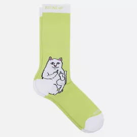 Носки RIPNDIP Lord Nermal, цвет зелёный, размер 40-46 EU
