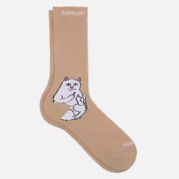 Носки RIPNDIP Lord Nermal High, цвет бежевый, размер 40-46 EU