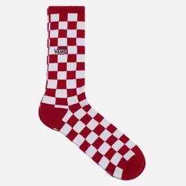 Носки Vans Checkerboard Crew, цвет красный, размер 42.5-47 EU