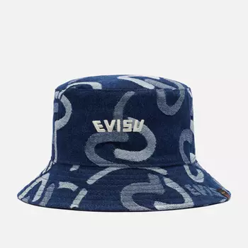 Панама Evisu Seagull All Over Jacquard Denim, цвет синий