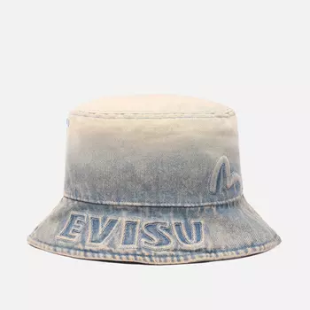 Панама Evisu Seagull & Evisu Embossed Denim, цвет голубой