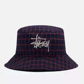 Панама Stussy Basic Plaid, цвет синий, размер S-M
