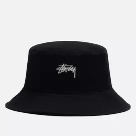 Панама Stussy Stock Printed Logo, цвет чёрный, размер L-XL