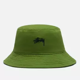 Панама Stussy Stock Printed Logo, цвет зелёный, размер L-XL