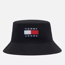 Панама Tommy Jeans Tommy Badge Reversible, цвет чёрный
