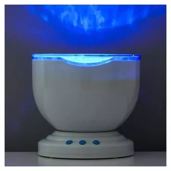 Ночник-проектор "Модерн" LED USB многорежимный бело-синий 13,5х13,5х12,5 см