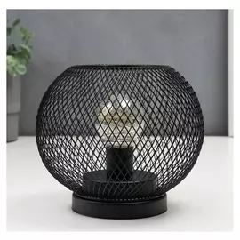 Ночник "Шар лофт" LED от батареек 3ааа черный 16x16x14 см