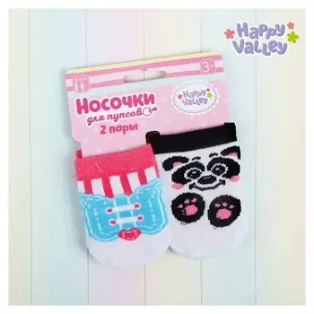 Носочки для пупсов Панда, набор 2 пары