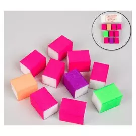 Наждачные бафы для ногтей, четырёхсторонние, 10 шт, 3,5 × 2,5 × 2,5 см