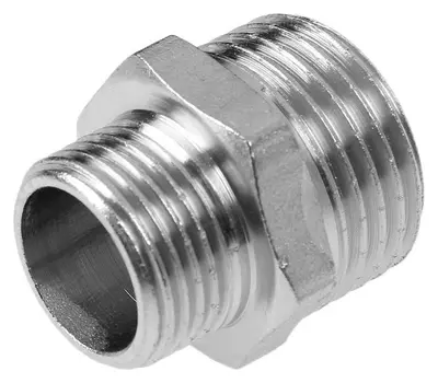 Ниппель переходной Aquafit, 1/2"Х3/8", никелированный, латунь