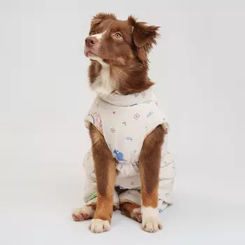 Petmax Комбинезон на замке для собак, 5XL, светлый (девочка)