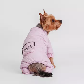 Petmax Комбинезон с кармашком для собак, S, фиолетовый (девочка)