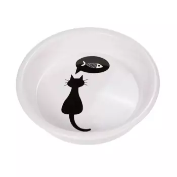 Petmax Миска керамическая для кошек, 150 мл, диаметр 13 см, белая