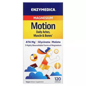 Enzymedica, Магний, движение, 120 капсул