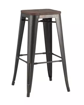 Стул барный tolix wood (stoolgroup) черный 43x77x43 см.