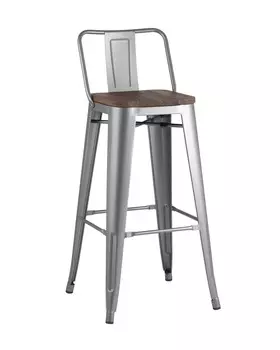 Стул барный tolix wood (stoolgroup) серебристый 43x97x43 см.