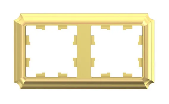 Рамка Systeme Electric AtlasDesign Antique, горизонтальная и вертикальная, 2-поста, золото (ATN101602)