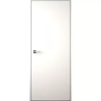 Дверь межкомнатная глухая INVISIBLП 60x200 см эмаль белый с замком