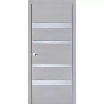 Дверь межкомнатная глухая с замком и петлями в комплекте Бостон 90x200 см ПВХ цвет серый
