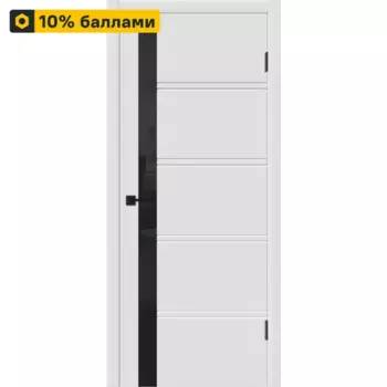Дверь межкомнатная остекленная с замком и петлями в комплекте Бостон Х 70x200 см эмаль белый