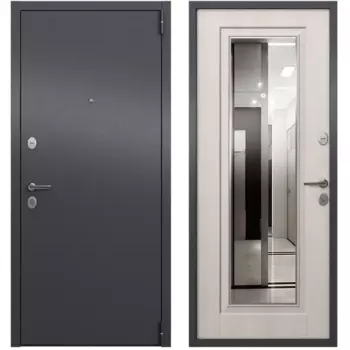 Дверь входная металлическая Ситти 95x205 см правая белое дерево с зеркалом