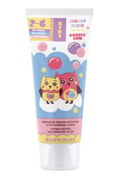 Зубная паста ЖЕМЧУЖНАЯ детская 2-6 лет Bubble gum, 60мл