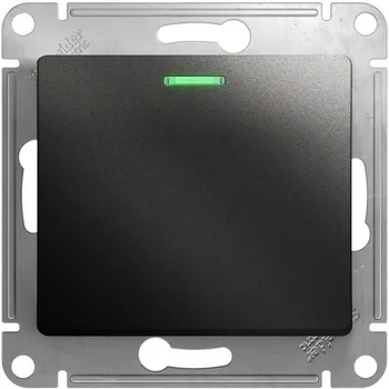 Выключатель одноклавишный с подсветкой (антрацит) Systeme Electric Glossa GSL000713