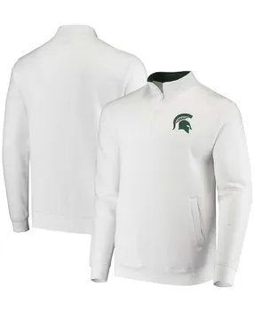 Мужская белая куртка michigan state spartans tortugas logo с молнией на четверть Colosseum, белый